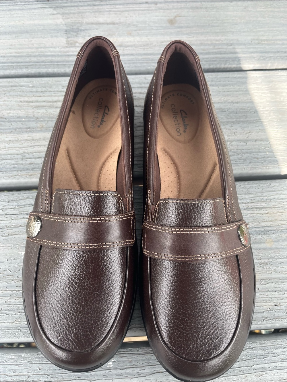 Clarks Collection Women's Brown Comfort Loafers Size 8W